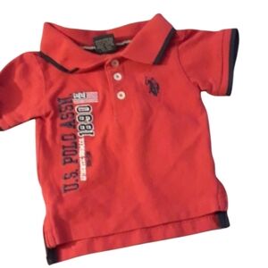 6/$15 Size 3-6M U.S. Polo baby boys red and blue polo shirt